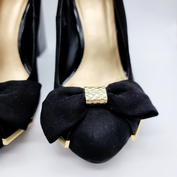 CATO Black Suede Chunky Heels - Picture 4 of 10